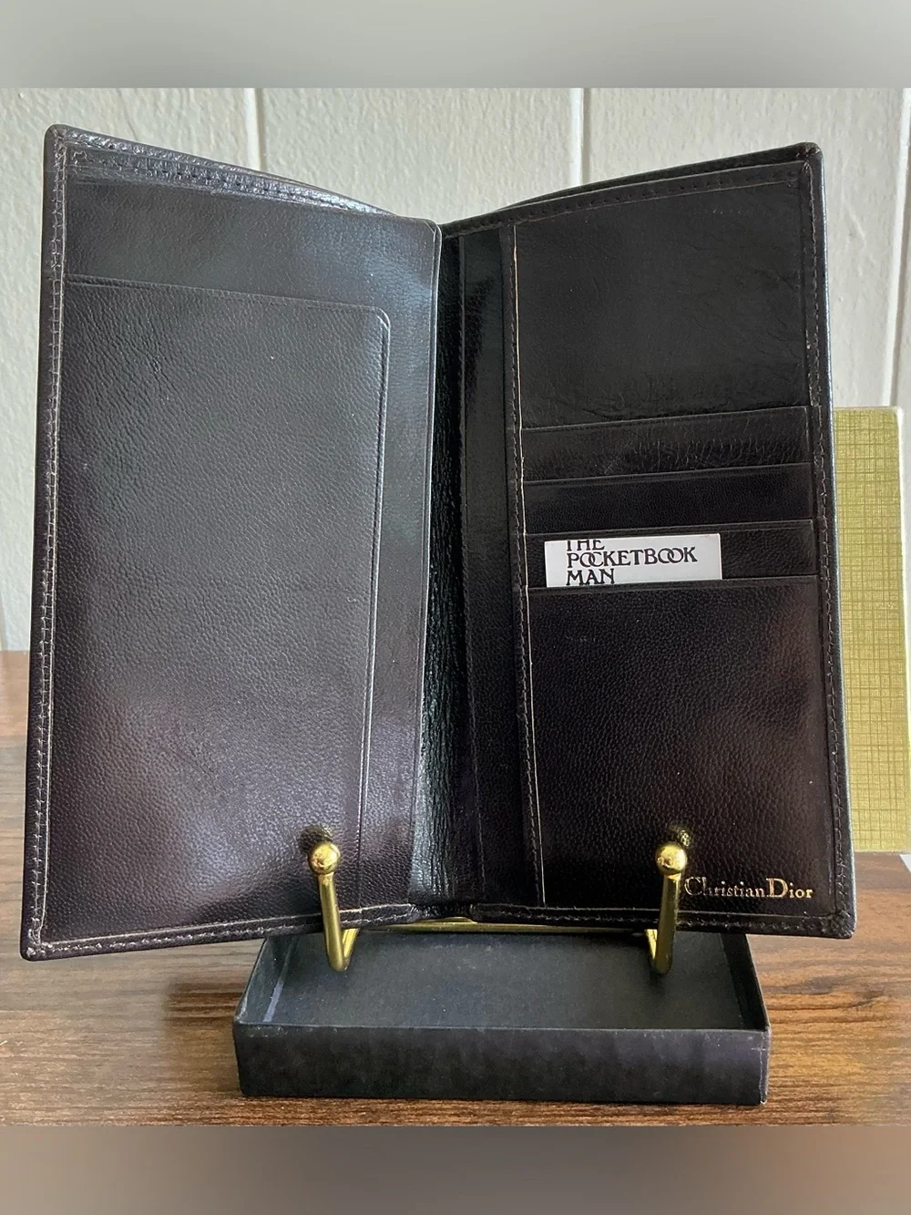 A HTF Rare Vintage Dark Brown Calfskin Leather Christian Dior Soft Travel Wallet